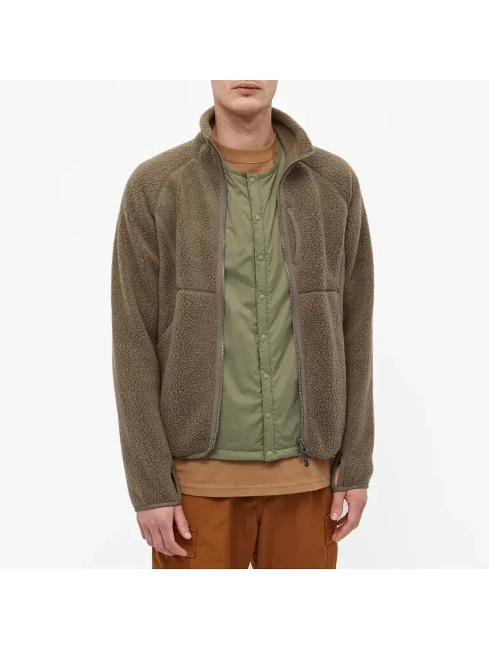 NEW Snow Peak Khaki Thermal Boa Fleece Jacket Small